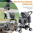 thumbnail image 6 of CL.HPAHKL 3 in 1 Dog Stroller For Medium Small Dogs Cats, 4 Wheels Folding Cat Stroller Pet Stroller with Removable Carrier, Portable Dog Cat Cage Jogger Stroller with Storage Lightweight for Travel, 6 of 7