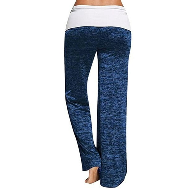 Yoga Pants Women Sports Wide-Leg Trouser Fast Dry Outdoor Pants, Blue, XL