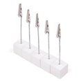 thumbnail image 1 of Cosmos 5 Pcs Cube Base Clips Mémo avec Pince Crocodile pour Afficher Numéros Cartes Nom Photos (Blanc), 1 of 4
