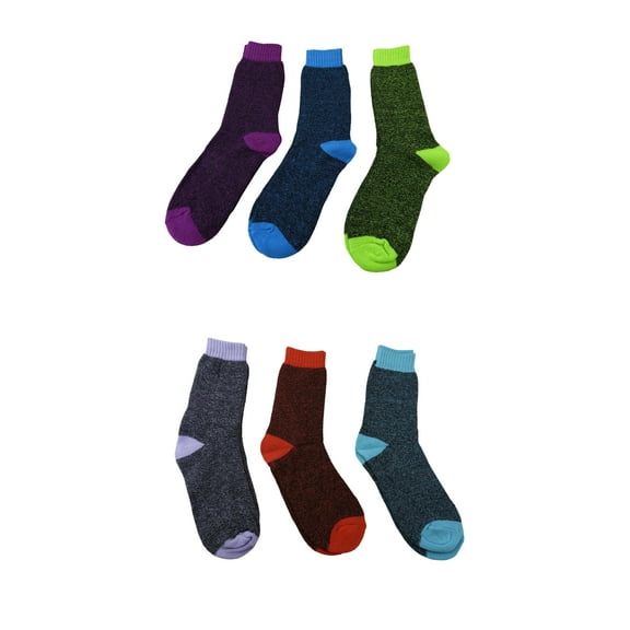 6 Pair Women's Ladies Comfort Blend Warm All Weather Multi Purpose Socks