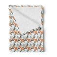 thumbnail image 2 of Floral Soft Flannel Fleece Throw Blanket, Illustration of Burgeoning Apple Flowers Victorian Garden Art, Cozy Plush for Indoor and Outdoor Use, 50" x 60", Orange Purpleblue, by Ambesonne, 2 of 5