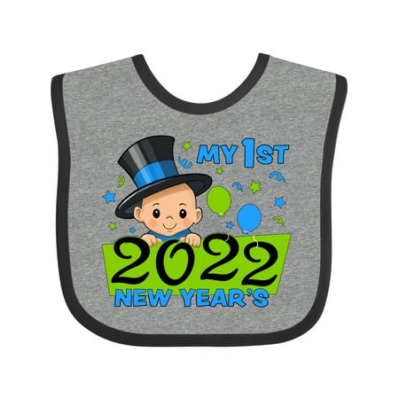 

Inktastic My 1st New Year 2022 Baby Boy in Top Hat Gift Baby Boy Bib
