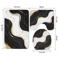 thumbnail image 3 of Black White Gold Marble Pattern Bathroom Rugs Sets 3 Piece,Toilet Cover Set,Absorbent Non Slip Bathroom Mats Sets with U-Shaped Contour Rug Toilet Rug Set, 3 of 5