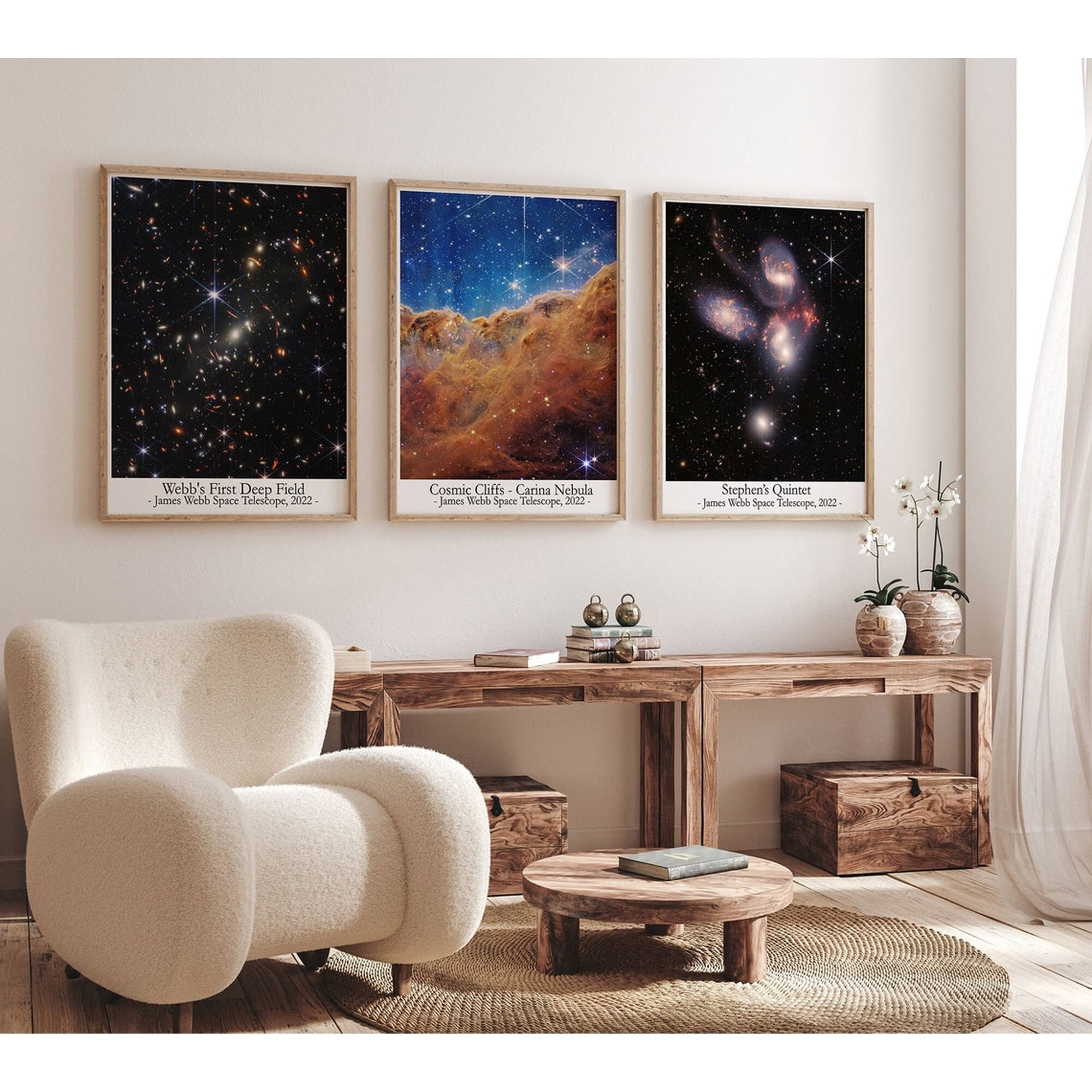 James Webb Telescope Space Photo Prints Cosmic Cliffs Nebula Poster Set 3 Poster Only