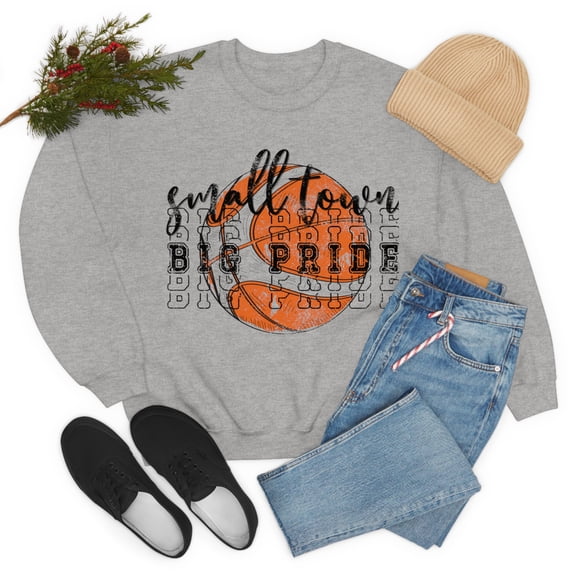 Small Town Big Pride Women's Basketball Vintage Sweatshirt Sport Fan Shirt Female Large
