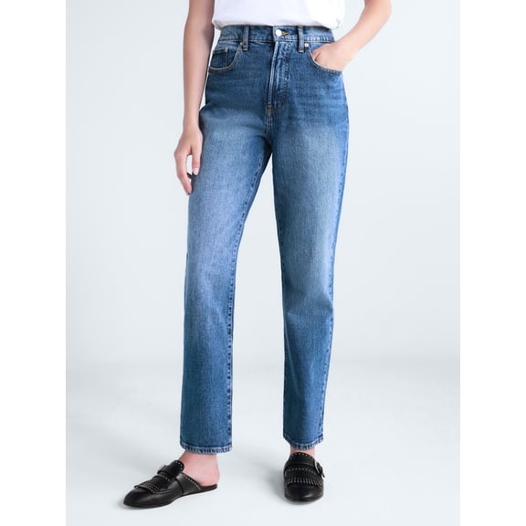 Free Assembly Women's High Rise Straight Leg Jeans, 30" Inseam, Sizes 0-20