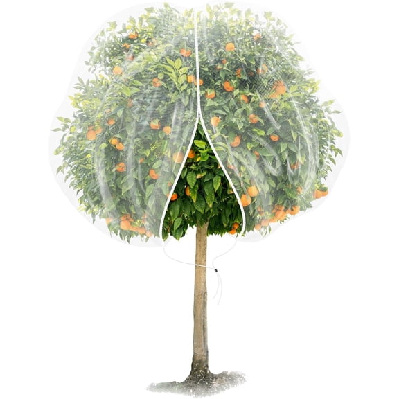 10x10FT Large Fruit Tree Netting Cover Mesh with Zipper Drawstring Plant Netting for Fruits Vegetables Tree Blueberry Protection from Cicada Insect Bird