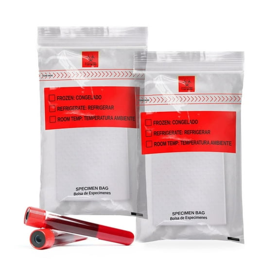 Specimen Bags with Biohazard Symbol - 1000 Pack - 6x9 Inch - LDPE - Clear Transfer Bags for Medical Labs, Infirmaries, and Healthcare
