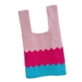 thumbnail image 2 of Bolso tote de punto para mujer, ligero, estético, tipo hobo, para compras Rosa roja, 2 of 9