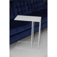 thumbnail image 2 of Pemberly Row Contemporary Rectangular Metal Tray Table in White, 2 of 4