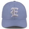 thumbnail image 2 of Daxton Premium Mid Profile Hat Semi Curved Visor Dusty Blue Cap White Silver Gothic Embroidered, Letter E, 2 of 4
