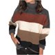 thumbnail image 1 of Suéteres Para Mujer Otoño Invierno Suéter A Rayas Suéter de Cuello Alto Casual Patchwork Manga Larga Abrigo de Punto Grueso Odeerbi ODB178312, 1 of 6