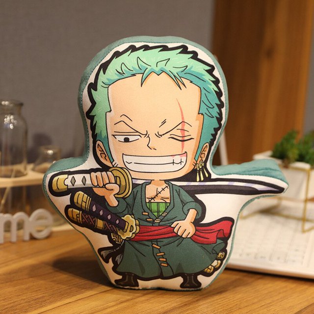 Almohada de una pieza de Luffy, Roronoa, Zoro, Sanji, Chopper, Usopp, dibujos animados, periféricos de Anime, juguetes de peluche, cojín, almohada, regalo de cumpleaños qym unisex
