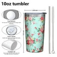 thumbnail image 4 of Pioneer Flower 10oz Tumblers Stainless Steel Tumbler with Lid and Straw,Vacuum Insulated Double Wall Travel Tumbler Cups with Cleaning Brush for Coffee, Tea, 4 of 4