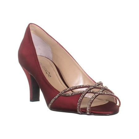 Womens Caparros Eliza Sparkle Peep Toe Dress Heels, Garnet, 7 US