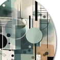 thumbnail image 3 of Designart "Green and Black Minimalism Depths Unveiled II" Minimalism Metal Round Art Living Room, 3 of 5