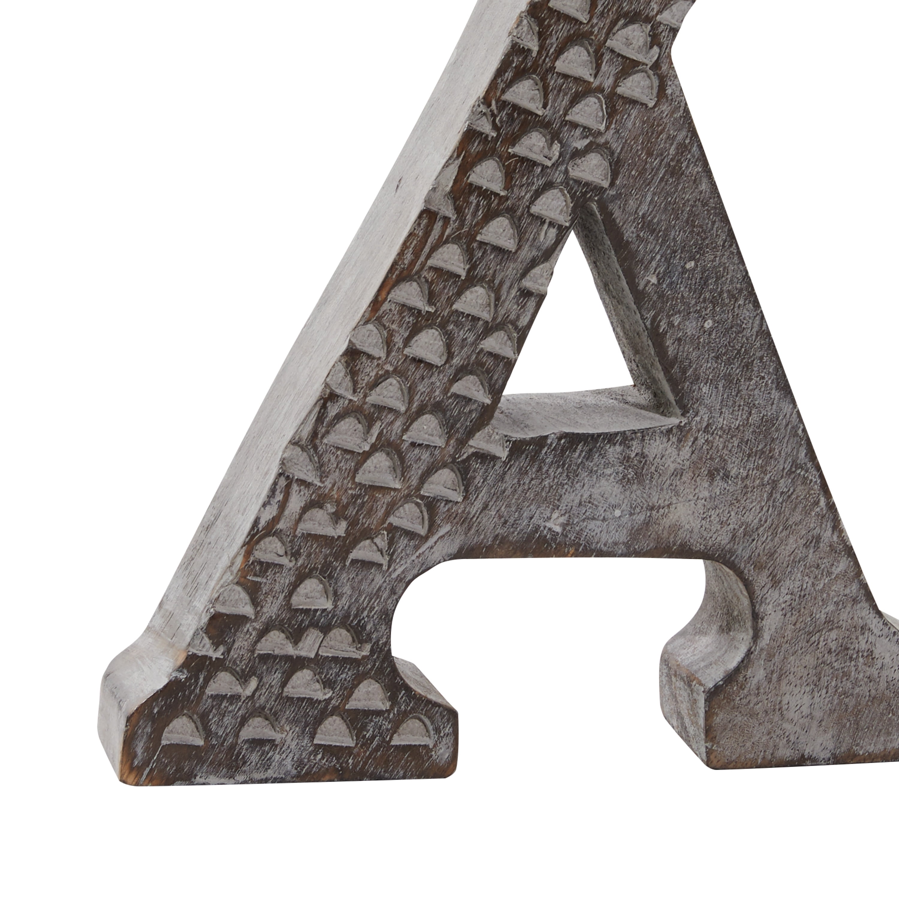 DecMode 8" Brown Wood Traditional Decorative Sign, 6 - Pieces