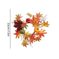 thumbnail image 3 of geerera Harvest Pumpkin & Maple Leaf Wreath, Rustic Fall Floral Candle Ring with Berries, Farmhouse Tabletop Decor for Thanksgiving & Autumn Home, 13", 3 of 7