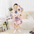 thumbnail image 6 of FORMRS Wearable Blanket Hoodie with Sleeves for Kids Cozy Flannel Sweatshirt, Blue Christmas Santa, 6 of 7