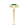 thumbnail image 3 of ANGARA Natural Princess Diana Inspired Emerald Ring with Diamond Halo in 14K Yellow Gold for Women (Size-7x5mm) | May Birthstone, Birthday, Anniversary, Jewelry Gift for Women | Natural Emerald Ring, 3 of 10