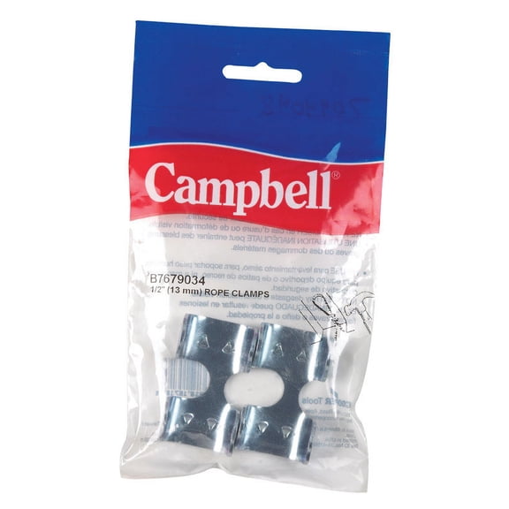 Campbell B7679034 Rope Clamp, Steel, Zinc