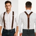 thumbnail image 2 of KAMBERFT Coffee Suspenders for Men 1.4 inch Wide Adjustable Elastic Y-Back Braces with 3 Metal Clips, 2 of 4