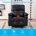 thumbnail image 3 of MJKONE Power Lift Recliner Chair with Heat Therapy and Massage Function for Elderly,Leather Electric Recliners Chair with Cup Holders for Living Room,Black, 3 of 7