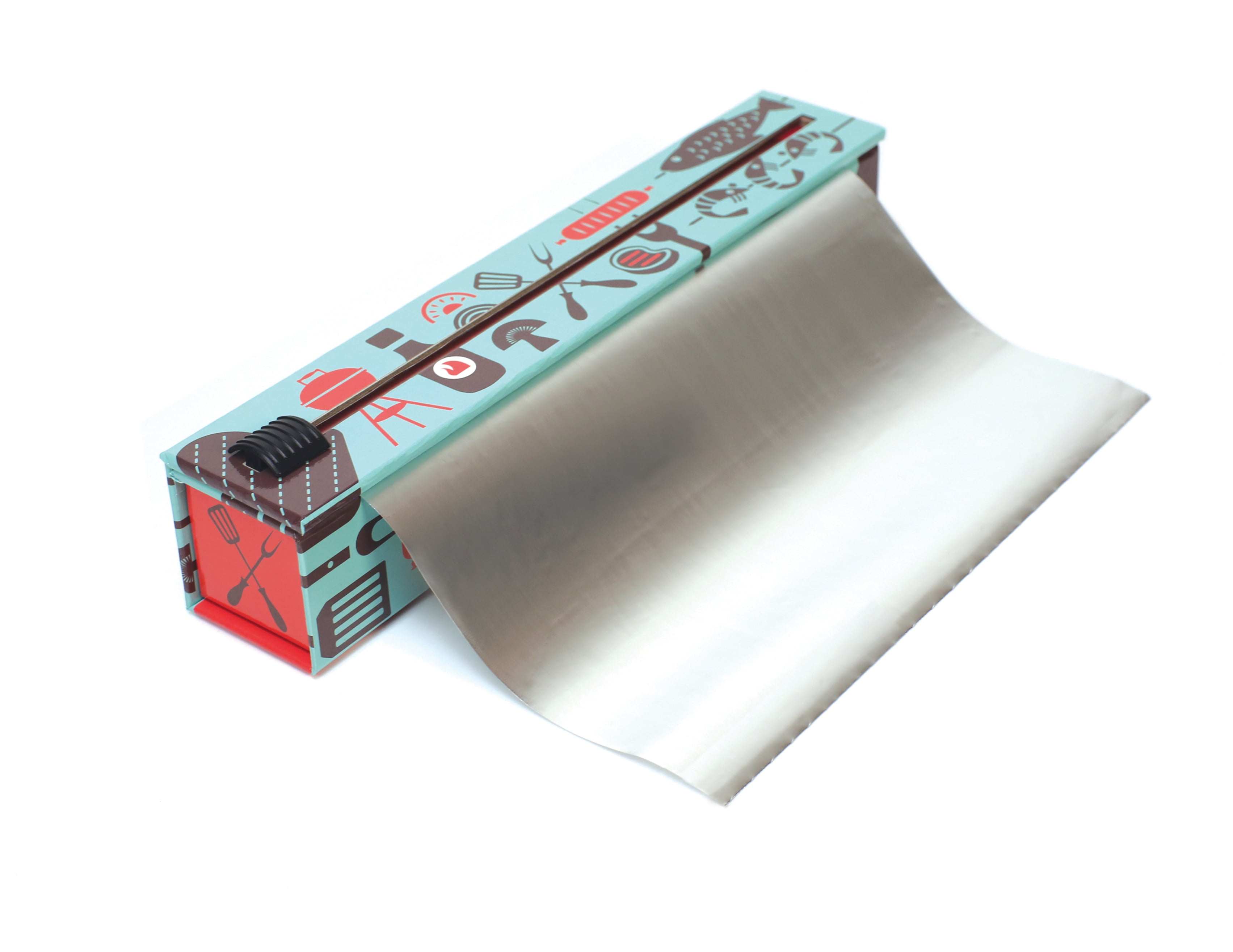 ChicWrap BBQ Tools Foil Refillable Dispenser with 12" x 30' Refill Roll of Heavy Duty Professional Grade Aluminum Foil