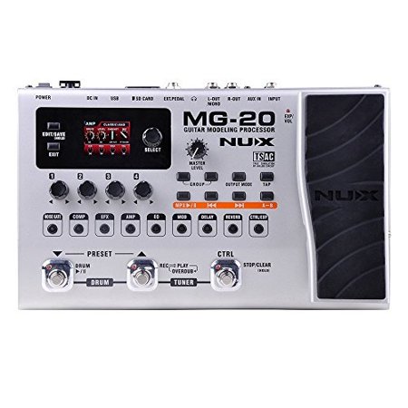 nux mg-20 electric guitar processor multi-effects pedal with drum machine looper expression pedal
