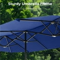 thumbnail image 3 of Alpha Joy 13x6.5ft Double-Sided Extra Large Outdoor Patio Market Rectangle Umbrella with Crank Handle, Haze Blue, 3 of 6