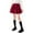 Red, variant on Girls School Uniform Skirts Pleated Corduroy Flared Skorts Solid Color Elastic Waist Skirts Casual Loose Clothes for Kids