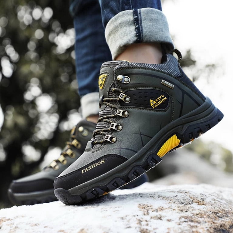 Mens Hiking Boots Non-Slip Outdoor Mid Top Ankle Boot  display picture 3