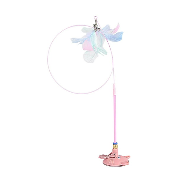 Juguete de palo para gato, juguetes interactivos para gatos, ventosa extraíble, juego interactivo para gatitos Rosa