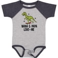thumbnail image 3 of Inktastic Nana and Papa Love Me Dinosaur Grandson Boys Baby Bodysuit, 3 of 5