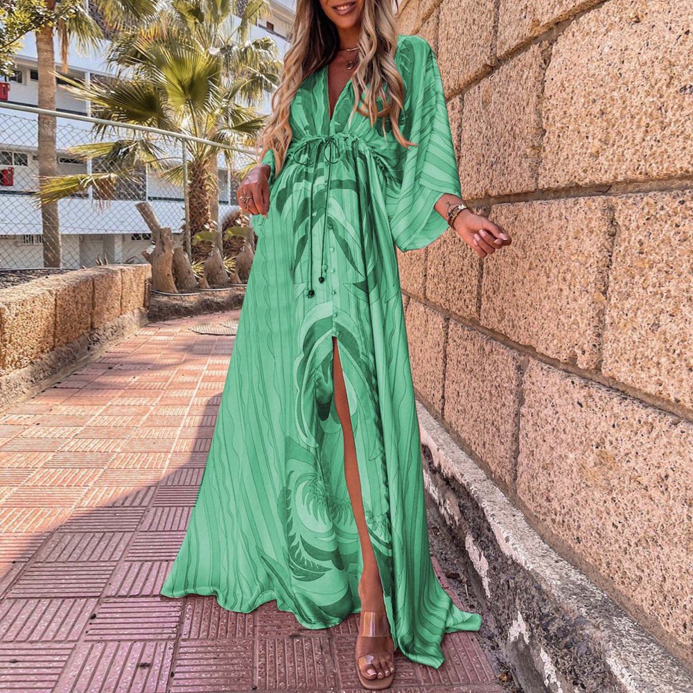 MesaSe Women Maxi Dress Long Holiday Boho Paisley Print Slit