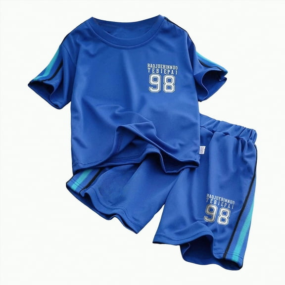 Baby Clothes Boy Toddler Kids Boys Spring Summer Letter Print Short Sleeved Basketball 0 6 12 18 24 Months 2T 3T Sleepwear Outfits T-shirt Tops Shorts School Wear 2-Piece Set