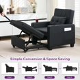 thumbnail image 6 of Coewske 3 in 1 Convertible Sofa Bed Chair Sleeper Recliner w/ Adjustable Backrest & Pillow Black, 6 of 7