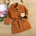thumbnail image 3 of Gyratedream Toddler Girl's 2 Piece Outfit Button Up Long Sleeves Jacket and Bow Front Aline Skirt Set, 3 of 8
