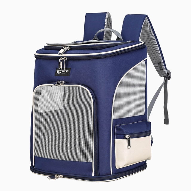 Transporteur de Voyage pour Animaux Pliable avec Sangle Rembourrée, Léger, pour Maison, Extérieur, Randonnée, Blanc