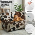thumbnail image 5 of COEQINE Stretch Recliner Chair Cover Stay in Place 3 Seater Recliner Couch Cover Anti-Slip Reclining Sofa Slipcover with Pocket 8 Pieces for Reclining Chair Brown Black Cow Print, 5 of 8