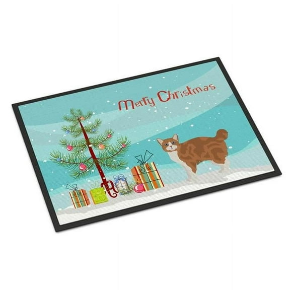 Carolines Treasures CK4653MAT 18 x 27 in. Manx No.2 Cat Merry Christmas Indoor or Outdoor Mat