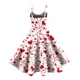 thumbnail image 3 of Valentines Day Dresses Sleeveless A-line with Heart Print Casual Fit Party Dresses Red L, 3 of 4