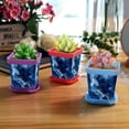 thumbnail image 6 of HemaKayy Decorative Planter Pot Set - Perfect for Small Plants - Colorful Design With Drainage Hole - Ideal for Home and Garden Decor - Set of 8 - Unique Marble Texture, 6 of 6
