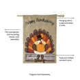 thumbnail image 3 of Evergreen Thankful and Blessed Turkey House Burlap Flag, 3 of 9
