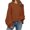 Brown, variant on Spring Autumn Women Solid Crew Neck Casual Loose Batwing Sleeve Knit Sweater