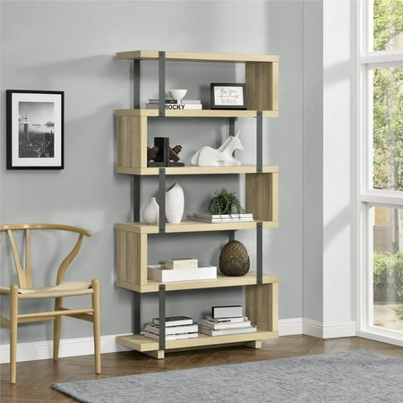 Modern Oak Bookcase - Better Homes & Gardens Galloway Bookcase, Brown Oak