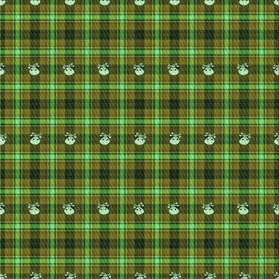 Ahgly Company Indoor Square Patterned Army Green Area Rugs, 7' Square