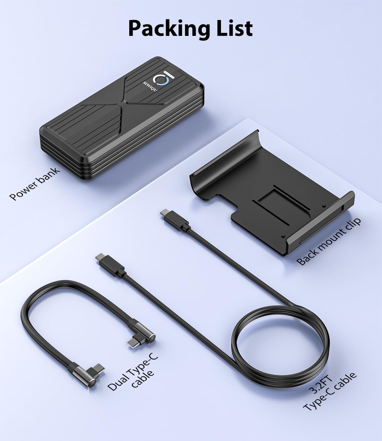 Portable Power Bank Compatible with Steam Deck, 20000mAh Detachable External Battery Pack 45W Fast Charging for Steam Deck, MacBook, iPad, Dell, HP, Notebook, Samsung, iPhone, Switch and More