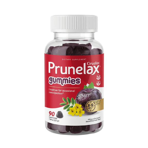 Prunelax Regular Strength Laxative Gummies for Occasional Constipation, Gluten Free and Vegan - 90 Count