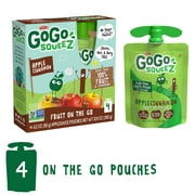 (4 Pack) GoGo Squeez Applesauce Apple Cinnamon Snack Pouch, 3.2 oz, 4 Pack